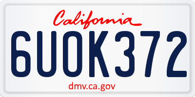CA license plate 6UOK372