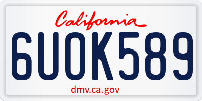 CA license plate 6UOK589