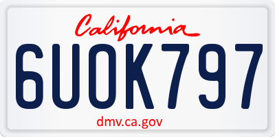 CA license plate 6UOK797