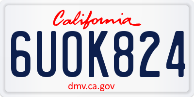 CA license plate 6UOK824