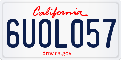 CA license plate 6UOL057