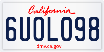 CA license plate 6UOL098