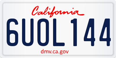 CA license plate 6UOL144