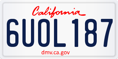 CA license plate 6UOL187