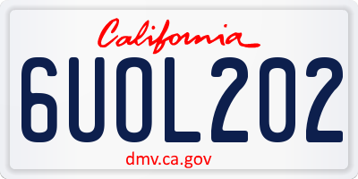 CA license plate 6UOL202