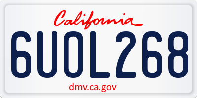 CA license plate 6UOL268