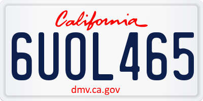 CA license plate 6UOL465