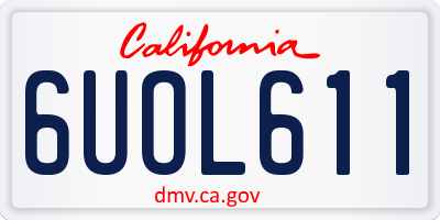 CA license plate 6UOL611
