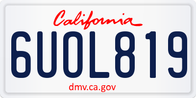 CA license plate 6UOL819
