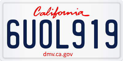 CA license plate 6UOL919