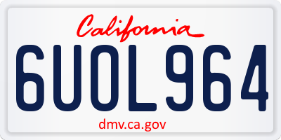 CA license plate 6UOL964