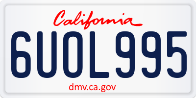 CA license plate 6UOL995