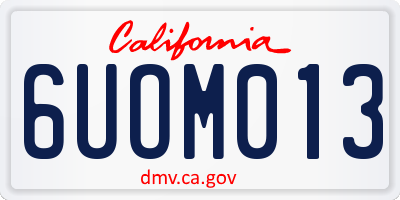 CA license plate 6UOM013