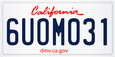CA license plate 6UOM031