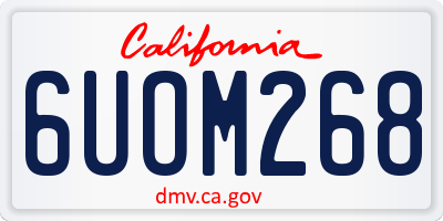CA license plate 6UOM268
