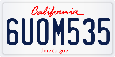 CA license plate 6UOM535