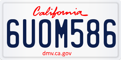 CA license plate 6UOM586
