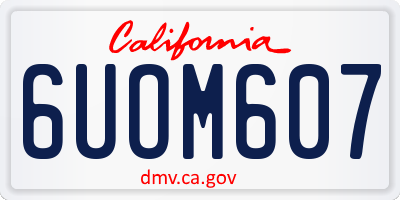 CA license plate 6UOM607