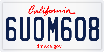 CA license plate 6UOM608