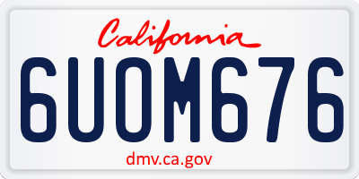 CA license plate 6UOM676
