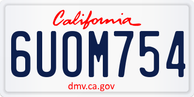 CA license plate 6UOM754