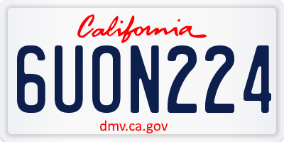 CA license plate 6UON224