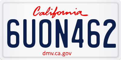 CA license plate 6UON462