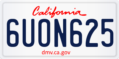 CA license plate 6UON625