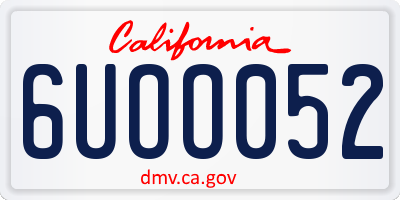 CA license plate 6UOO052