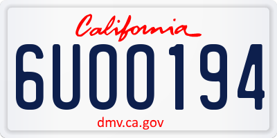 CA license plate 6UOO194