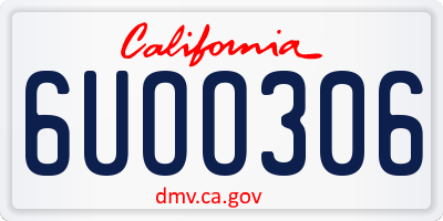 CA license plate 6UOO306