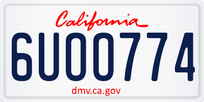 CA license plate 6UOO774