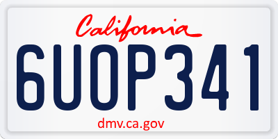 CA license plate 6UOP341