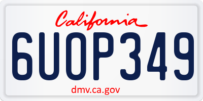 CA license plate 6UOP349