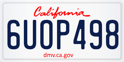 CA license plate 6UOP498
