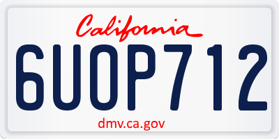 CA license plate 6UOP712