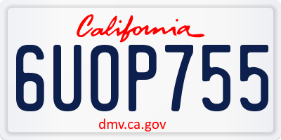 CA license plate 6UOP755