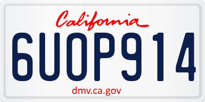 CA license plate 6UOP914