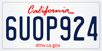 CA license plate 6UOP924