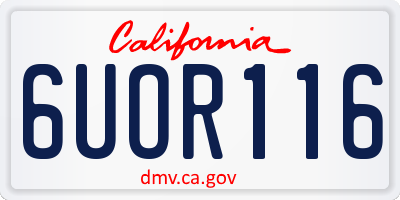 CA license plate 6UOR116