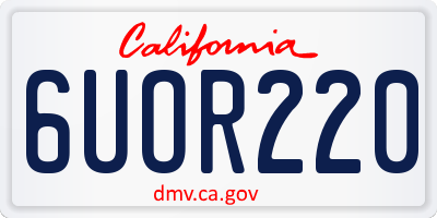 CA license plate 6UOR220