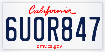 CA license plate 6UOR847