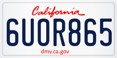 CA license plate 6UOR865