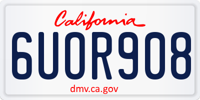 CA license plate 6UOR908