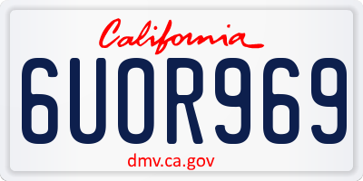 CA license plate 6UOR969