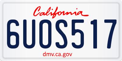 CA license plate 6UOS517