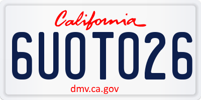 CA license plate 6UOT026