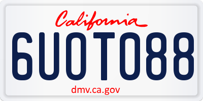 CA license plate 6UOT088