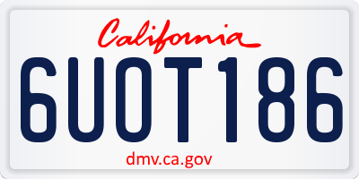 CA license plate 6UOT186