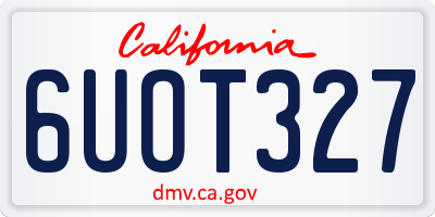 CA license plate 6UOT327